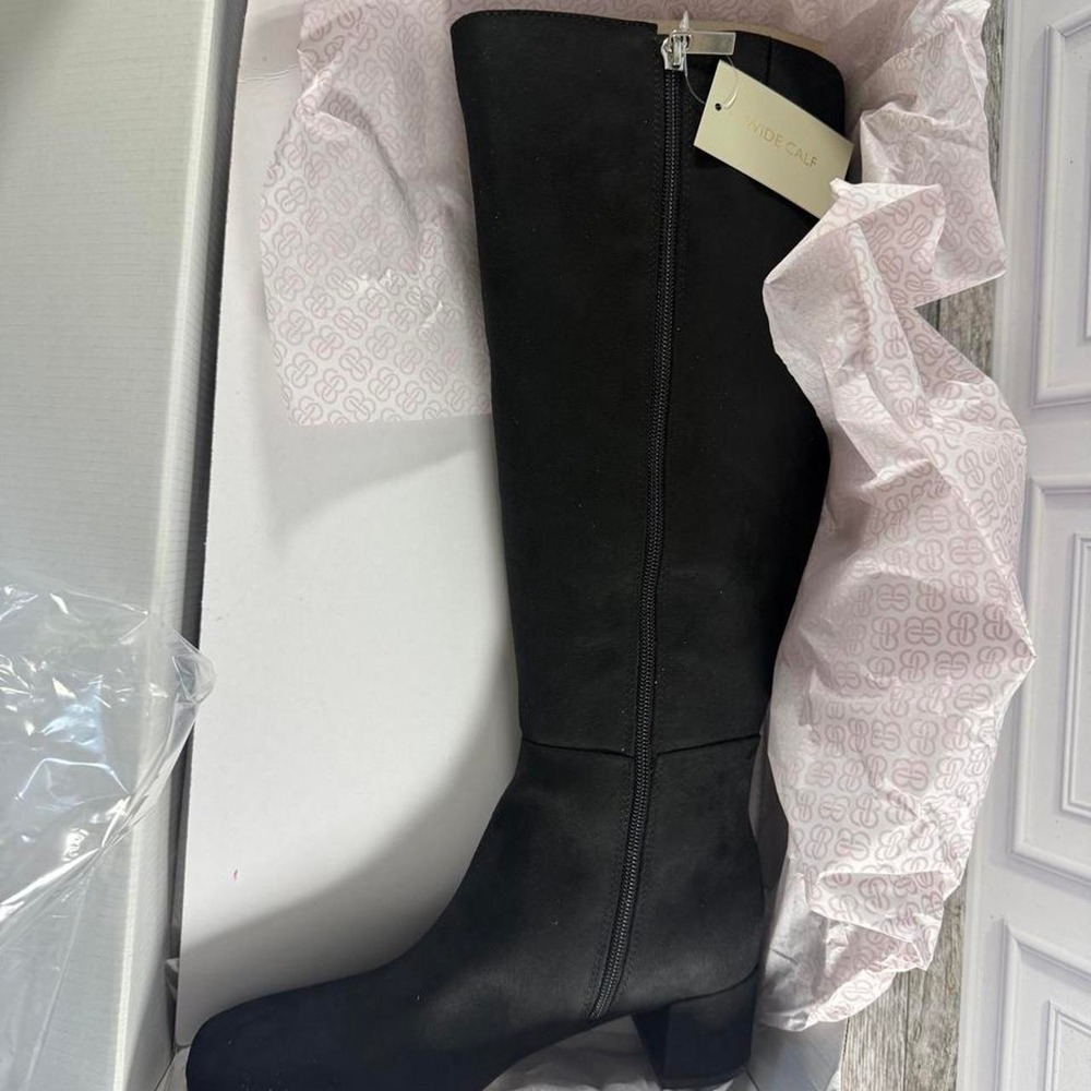 Women's bandalino size 6.5 wide calf Black knee-high boots with a block heel